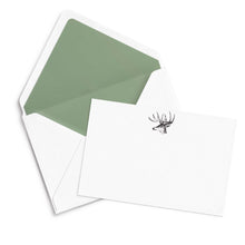 Load image into Gallery viewer, Wholesale Stag Notecard Set with Lined Envelopes - Mustard and Gray Trade Homeware and Gifts - Made in Britain
