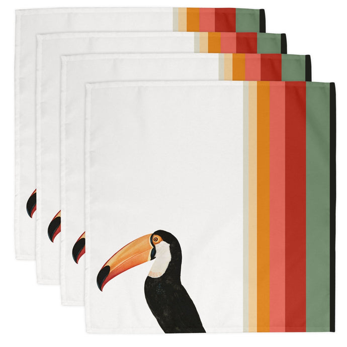 Wholesale Toco Toucan Napkins (Set of Four) - Mustard and Gray Trade Homeware and Gifts - Made in Britain