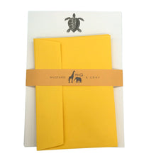 Load image into Gallery viewer, Wholesale Turtle Writing Paper Compendium - Mustard and Gray Trade Homeware and Gifts - Made in Britain