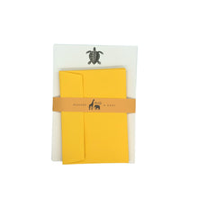 Load image into Gallery viewer, Wholesale Turtle Writing Paper Compendium - Mustard and Gray Trade Homeware and Gifts - Made in Britain