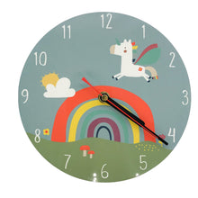 Load image into Gallery viewer, Wholesale Unicorn Rainbow Clock - Mustard and Gray Trade Homeware and Gifts - Made in Britain

