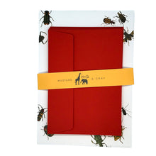 Load image into Gallery viewer, Wholesale Vintage Bugs Writing Paper Compendium - Mustard and Gray Trade Homeware and Gifts - Made in Britain