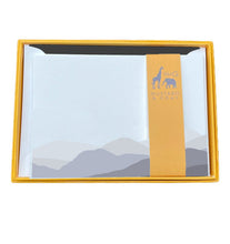 Load image into Gallery viewer, Wholesale Welsh Hills Notecard Set with Lined Envelopes - Mustard and Gray Trade Homeware and Gifts - Made in Britain