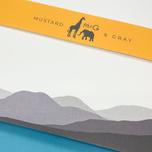 Load image into Gallery viewer, Wholesale Welsh Hills Writing Paper Compendium - Mustard and Gray Trade Homeware and Gifts - Made in Britain