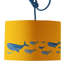 Load image into Gallery viewer, Wholesale Whale Family Mustard Yellow Lamp Shade - Mustard and Gray Trade Homeware and Gifts - Made in Britain
