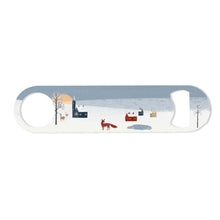 Load image into Gallery viewer, Wholesale Winter Fox Bottle Opener - Day - Mustard and Gray Trade Homeware and Gifts - Made in Britain