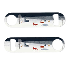 Load image into Gallery viewer, Wholesale Winter Fox Bottle Opener - Night - Mustard and Gray Trade Homeware and Gifts - Made in Britain