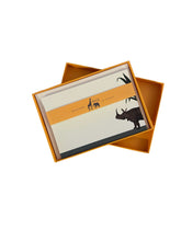 Load image into Gallery viewer, Darwin&#39;s Menagerie &quot;Reluctant Rhino&quot; Notecard Set with Laid Envelopes
