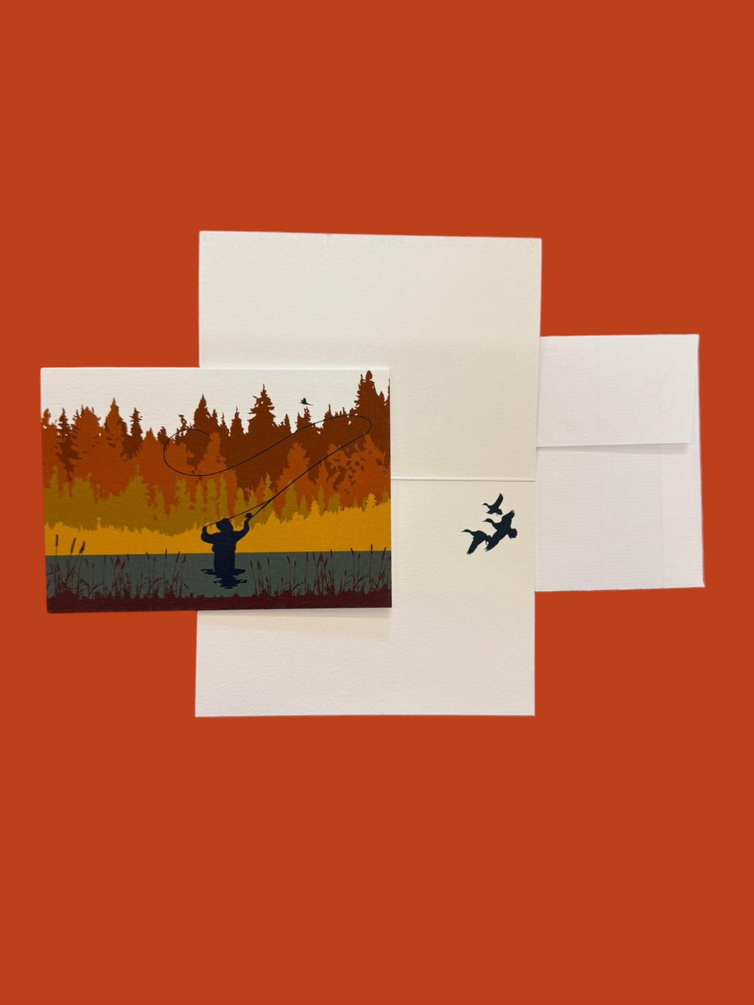 Autumn Fly Fishing Greetings Card