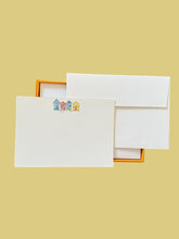 Load image into Gallery viewer, Beach Hut Notecard Set with Laid Envelopes
