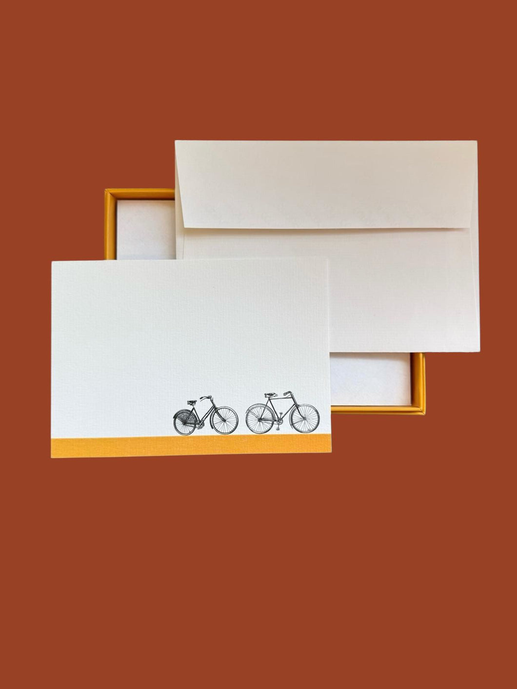 Bicycle Trail Couple Notecard Set with Laid Envelopes