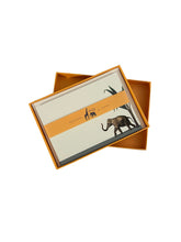 Load image into Gallery viewer, Darwin&#39;s Menagerie &quot;Hasty Elephant&quot; Notecard Set with Laid Envelopes
