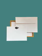 Load image into Gallery viewer, Lino Fish with Laid  Envelopes
