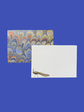 Load image into Gallery viewer, Peacock Marbled Notecard Set with Laid Envelopes
