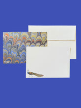 Load image into Gallery viewer, Peacock Marbled Notecard Set with Laid Envelopes
