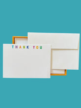 Load image into Gallery viewer, Typography Thank You Notecard Set with Laid Envelopes
