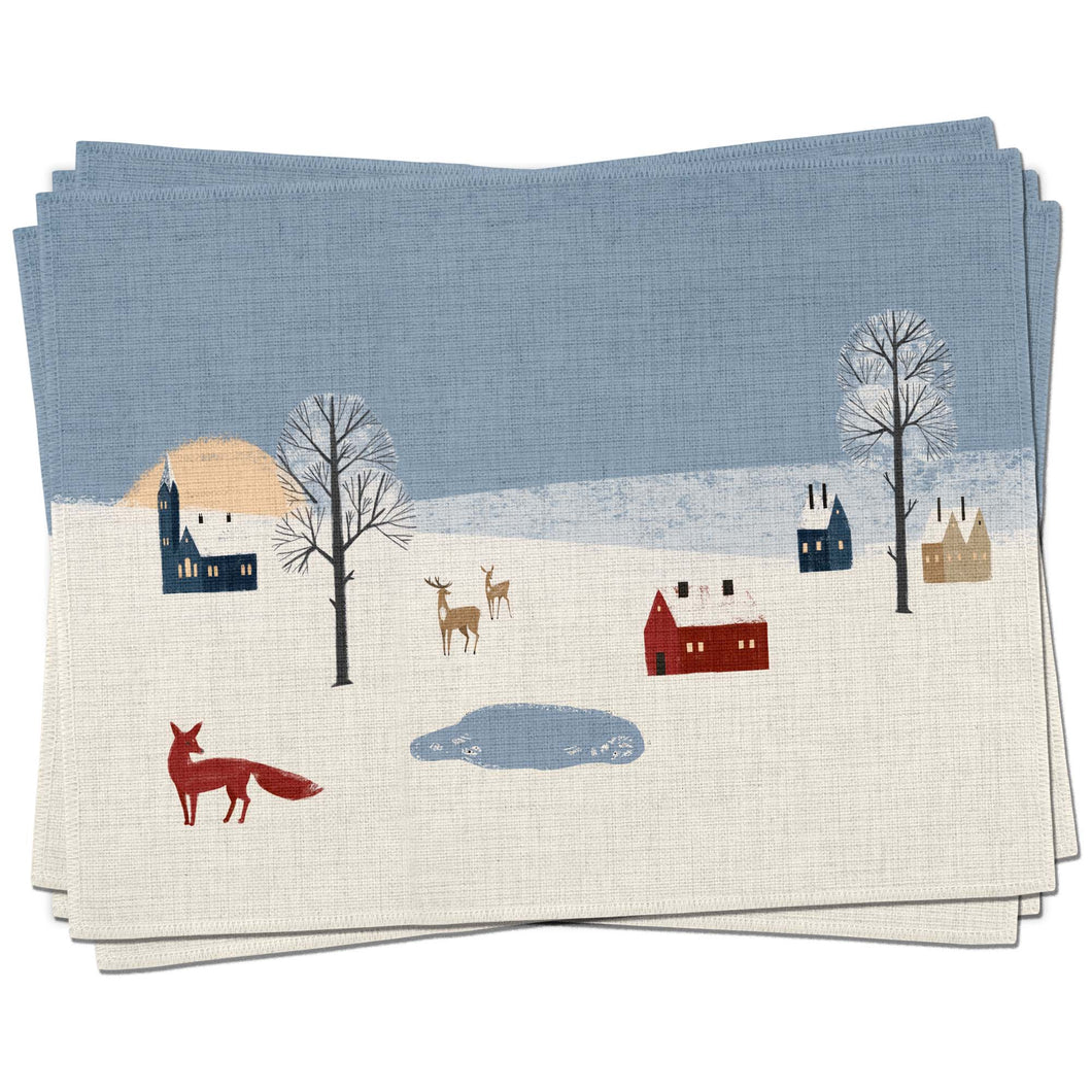 Winter Fox Placemats (Set of Four)