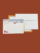 Load image into Gallery viewer, Winter Fox Notecard Set with Laid Envelopes
