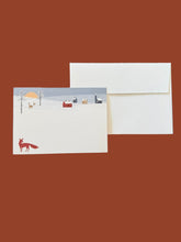 Load image into Gallery viewer, Winter Fox Notecard Set with Laid Envelopes
