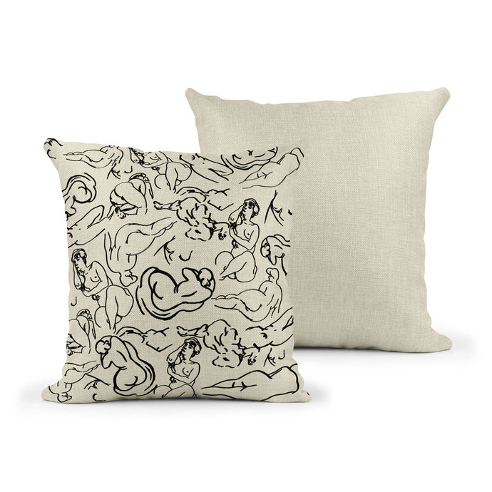 Wholesale Abstract Nude Cushion - Mustard and Gray Trade Homeware and Gifts - Made in Britain