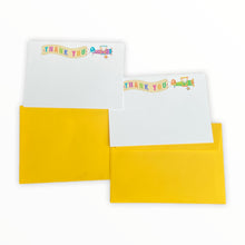 Load image into Gallery viewer, Wholesale Aeroplanes Thank You Notecard Set - Mustard and Gray Trade Homeware and Gifts - Made in Britain
