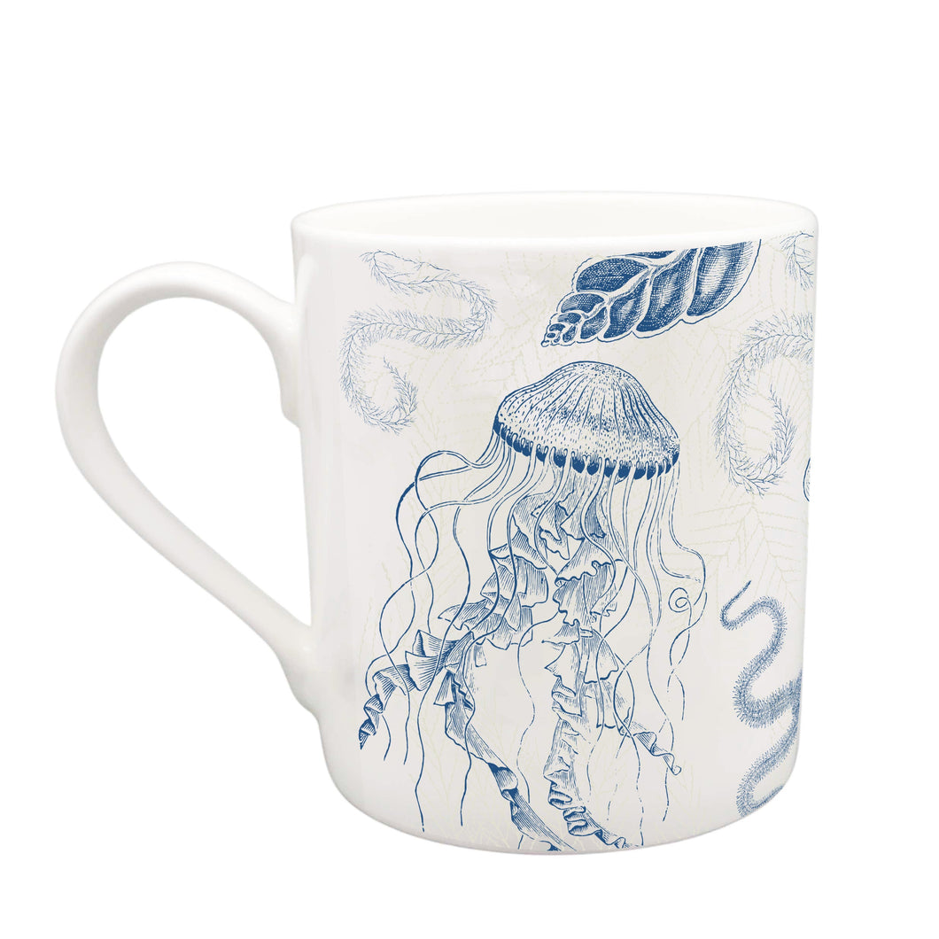 Wholesale Antiquarian Sea Life 250ml Mug - Mustard and Gray Trade Homeware and Gifts - Made in Britain