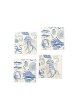 Load image into Gallery viewer, Wholesale Antiquarian Sealife Ceramic Coasters - Mustard and Gray Trade Homeware and Gifts - Made in Britain
