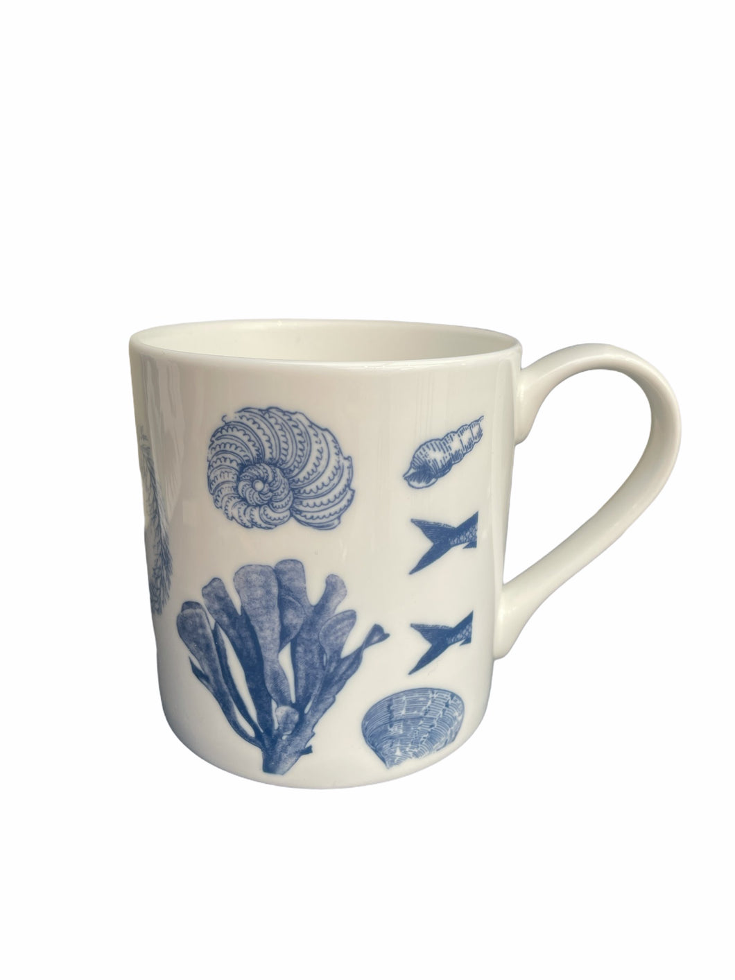 Wholesale Antiquarian Sea Life Mug Set (Six 350ml Mugs) - Mustard and Gray Trade Homeware and Gifts - Made in Britain