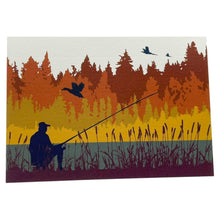 Load image into Gallery viewer, Wholesale Autumn Coarse Fishing Greetings Card - Mustard and Gray Trade Homeware and Gifts - Made in Britain
