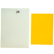 Load image into Gallery viewer, Wholesale Bee Swirl Writing Paper Compendium - Mustard and Gray Trade Homeware and Gifts - Made in Britain

