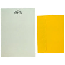 Load image into Gallery viewer, Wholesale Bicycle Writing Paper Compendium - Mustard and Gray Trade Homeware and Gifts - Made in Britain

