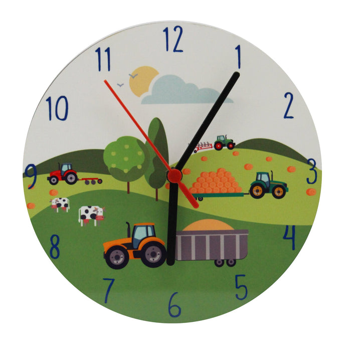 Wholesale Bramble Hill Farm Clock - Mustard and Gray Trade Homeware and Gifts - Made in Britain