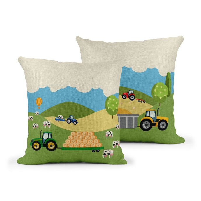 Wholesale Bramble Hill Farm Cushion - Mustard and Gray Trade Homeware and Gifts - Made in Britain