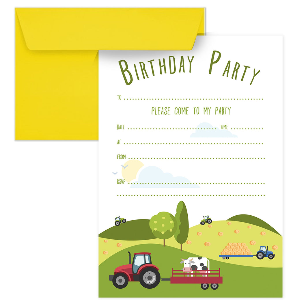 Wholesale Bramble Hill Farm Party Invitations - Mustard and Gray Trade Homeware and Gifts - Made in Britain