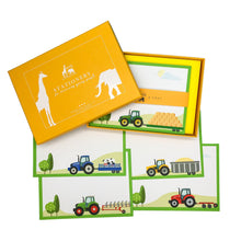 Load image into Gallery viewer, Wholesale Bramble Hill Farm Tractors Notecard Set - Mustard and Gray Trade Homeware and Gifts - Made in Britain
