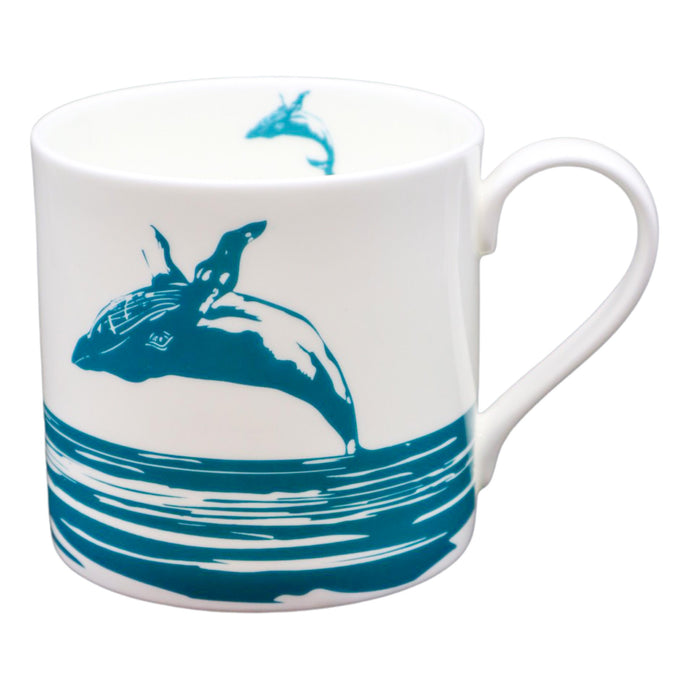 Wholesale Breaching Whale 400ml Mug - Mustard and Gray Trade Homeware and Gifts - Made in Britain