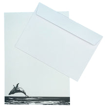 Load image into Gallery viewer, Wholesale Breaching Whale Writing Paper Compendium - Mustard and Gray Trade Homeware and Gifts - Made in Britain
