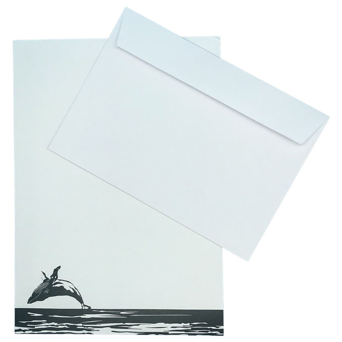Wholesale Breaching Whale Writing Paper Compendium - Mustard and Gray Trade Homeware and Gifts - Made in Britain