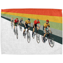 Load image into Gallery viewer, Wholesale Cameron Vintage Cycling Tea Towel - Mustard and Gray Trade Homeware and Gifts - Made in Britain
