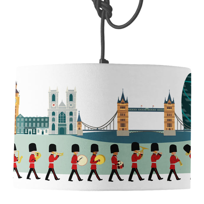 Wholesale Changing of the Guard London Skyline Lamp Shade - Mustard and Gray Trade Homeware and Gifts - Made in Britain