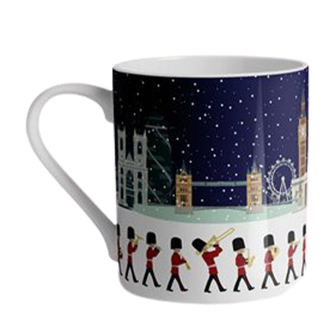 Wholesale Christmas Changing of the Guard 250ml Mug - Mustard and Gray Trade Homeware and Gifts - Made in Britain