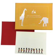 Load image into Gallery viewer, Wholesale Changing of the Guard Notecard Set - Mustard and Gray Trade Homeware and Gifts - Made in Britain
