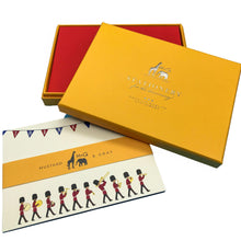 Load image into Gallery viewer, Wholesale Changing of the Guard Thank You Notecard Set - Mustard and Gray Trade Homeware and Gifts - Made in Britain
