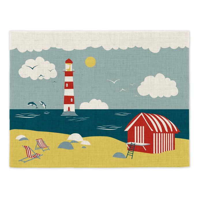 Wholesale Charlie's Coast Placemats (Set of Four) - Mustard and Gray Trade Homeware and Gifts - Made in Britain