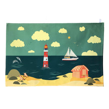 Load image into Gallery viewer, Wholesale Charlie&#39;s Coast Tea Towel - Mustard and Gray Trade Homeware and Gifts - Made in Britain
