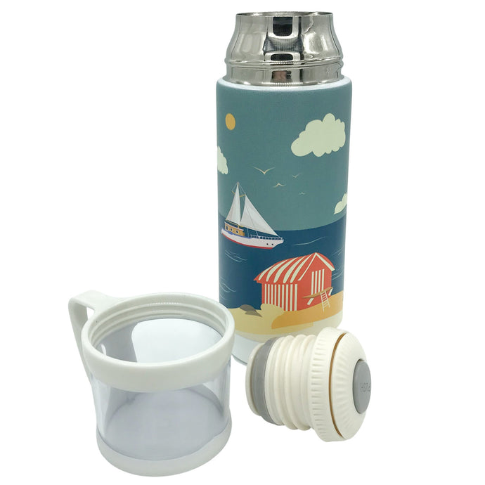 Wholesale Charlie's Coast Vintage Style Flask - Mustard and Gray Trade Homeware and Gifts - Made in Britain
