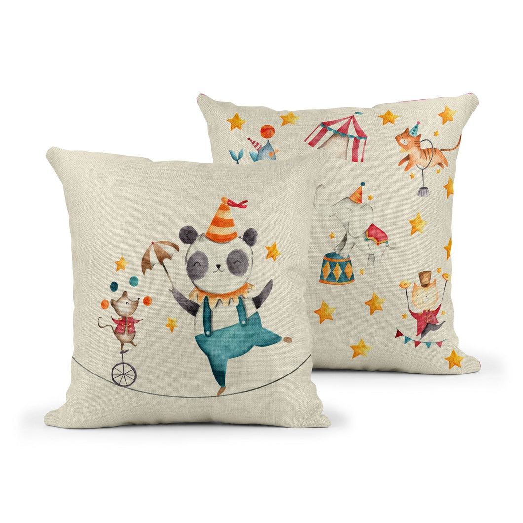 Wholesale Circus Cushion - Mustard and Gray Trade Homeware and Gifts - Made in Britain