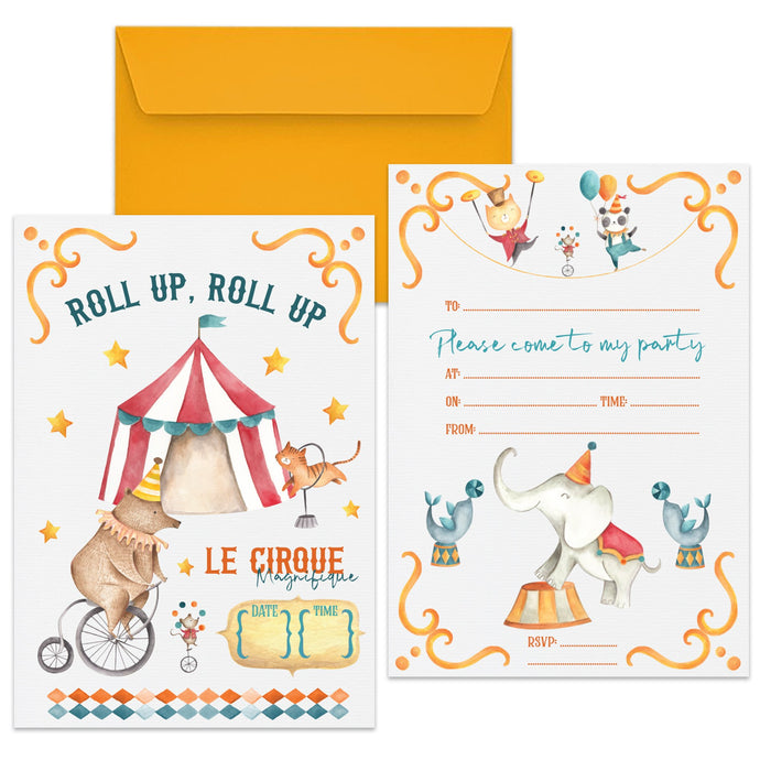 Wholesale Circus Party Invitations - Mustard and Gray Trade Homeware and Gifts - Made in Britain