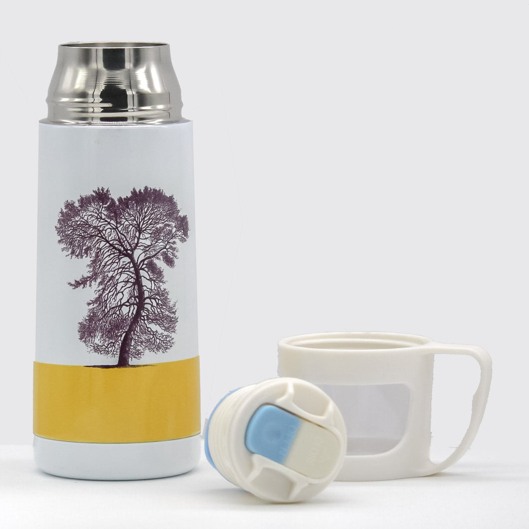 Wholesale Condover Headlands Oilseed Vintage Style Flask - Mustard and Gray Trade Homeware and Gifts - Made in Britain