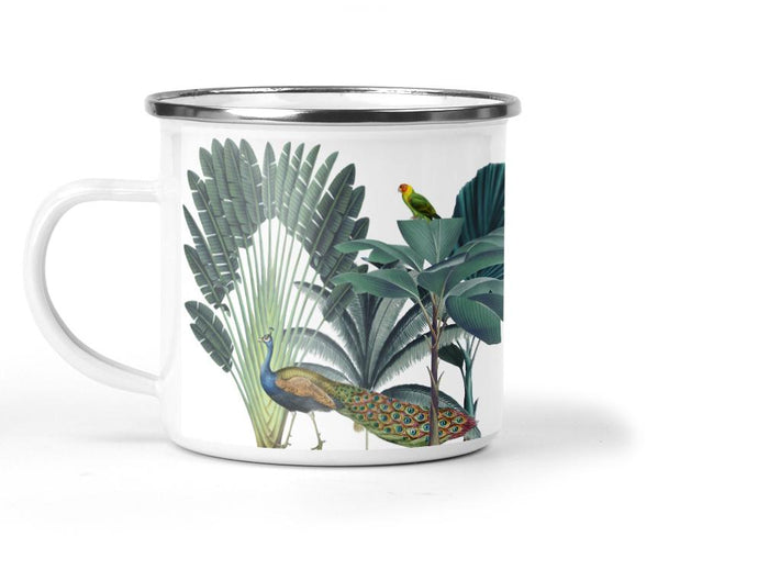 Wholesale Darwin Enamel Metal Tin Cup - Mustard and Gray Trade Homeware and Gifts - Made in Britain